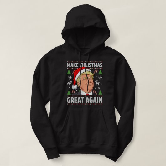 Veste À Capuche Rendre Noël super à nouveau drôle Trump laide Chri (Design devant)