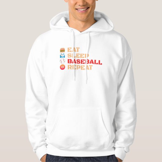 Veste À Capuche Répéter le baseball du sommeil (Devant)