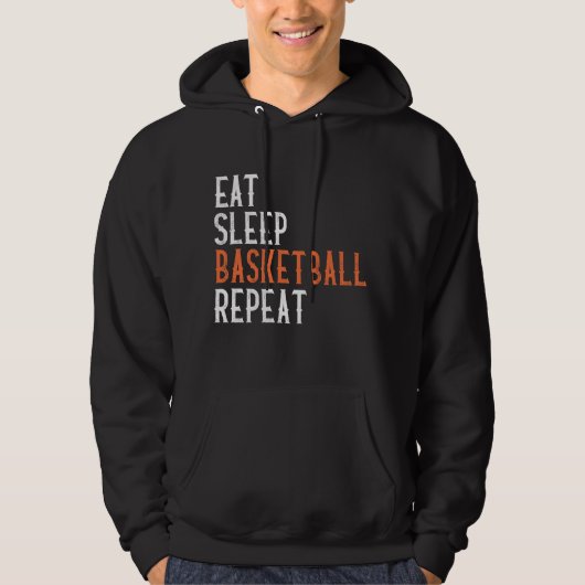 Veste À Capuche Répéter le basketball du sommeil (Devant)