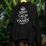 Veste À Capuche restez calme et laissez ajouter votre propre nom l<br><div class="desc">restez calme et laissez ajouter votre propre nom manipuler le Sweat - shirt à capuche cool juste pour vous.</div>