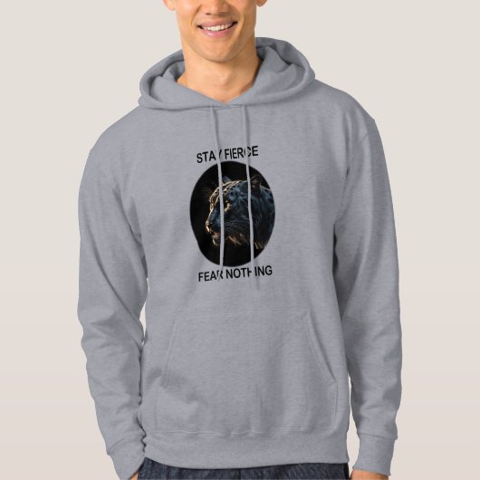 Veste À Capuche Restez Fierce Peur Rien Panne Noire (Devant)