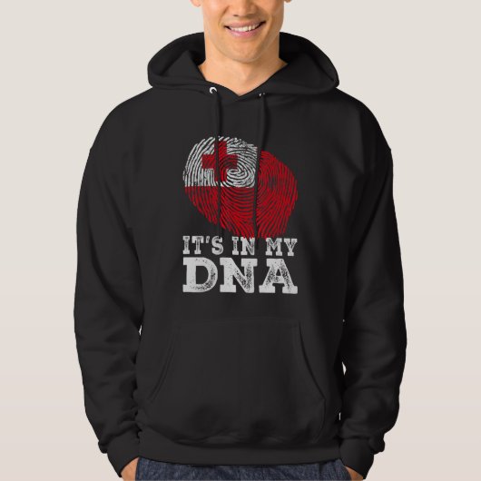 Veste À Capuche Retro C'est dans mon Dna Tonga drapeau (Devant)