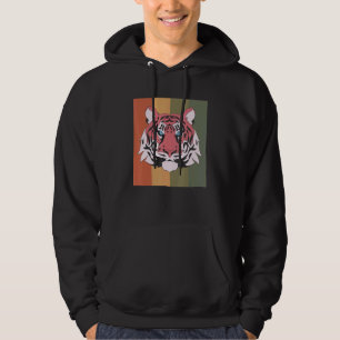 Veste À Capuche Retro Chat sauvage Asiatique Faune Predateur Anima
