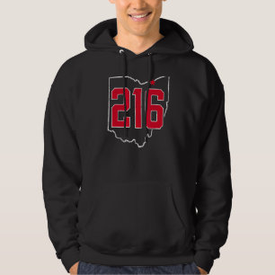 Veste À Capuche Retro Cleveland 216 Indicatif régional Ohio Outlin