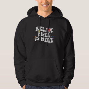 Veste À Capuche Retro Groovy Détendez-vous Piper Est Ici Drôle Fêt