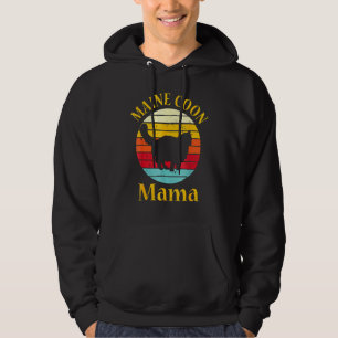 Veste À Capuche Retro Maine Coon Chat Maman Pet Propriétaire