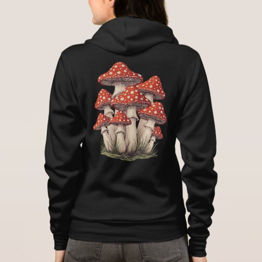 Veste À Capuche Retro Mushroom Cluster Art - Women’s Zip-Up Hoodie (Dos)