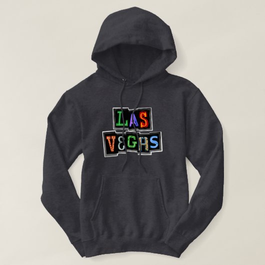 Veste À Capuche Rétro néon de Las Vegas (Design devant)