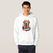 Veste À Capuche Retro Patriotic Golden Retriever Engraving Tee 4 (Devant entier)