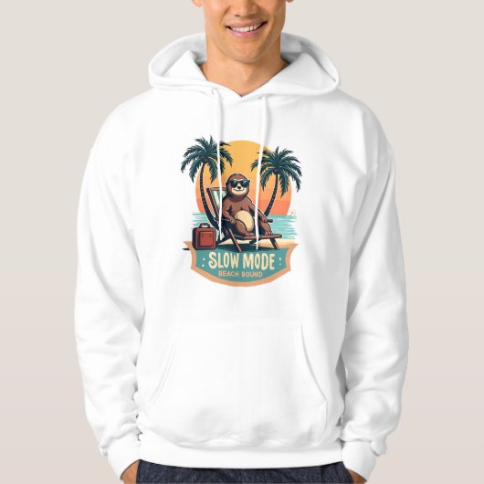Veste À Capuche Retro Sloth Vacation Shirt Funny Tropical Relax De (Devant)