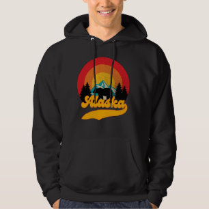 Veste À Capuche Retro Sunset Alaska Juneau Bear Mountains Wild AK