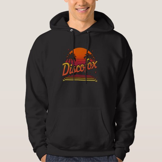 Veste À Capuche Retro Sunset Discofox Palm Trees Danse (Devant)