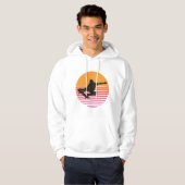 Veste À Capuche Retro Sunset Skateboarder (Devant entier)