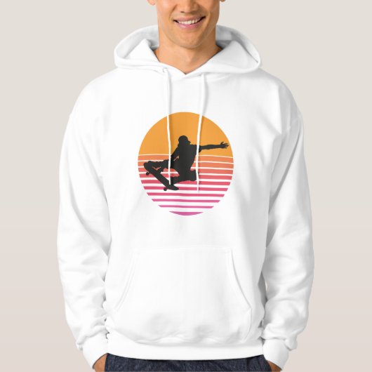 Veste À Capuche Retro Sunset Skateboarder (Devant)