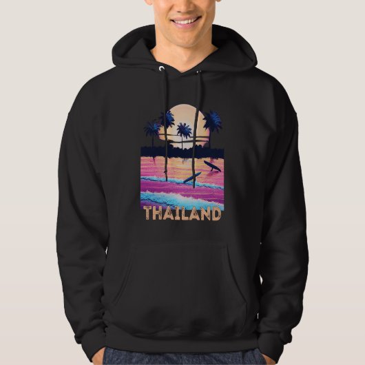 Veste À Capuche Retro Thailand Thai Souvenir Surf (Devant)