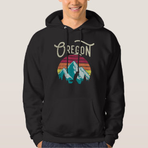 Veste À Capuche Rétro Vintage Montagnes Oregon OR Castor