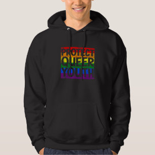 Veste À Capuche Retro Vintage Protect Queer Youth Lgbt Pride Mont