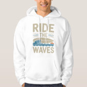 Veste À Capuche Ride Waves Retro Surfboard Design (Devant)