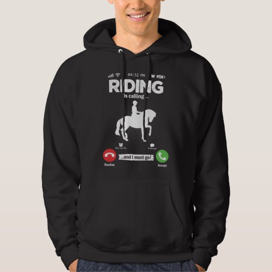Veste À Capuche Riding Is Calling I Must Go Horses Girls Hobby Rid (Devant)