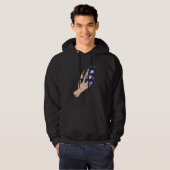 Veste À Capuche Rip À Main Avec Drapeau Uruguay (Devant entier)