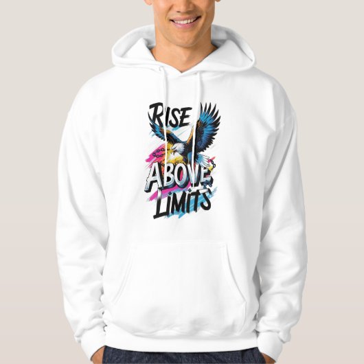 Veste À Capuche Rise Above Limits – Inspirational Typography Tee  (Devant)
