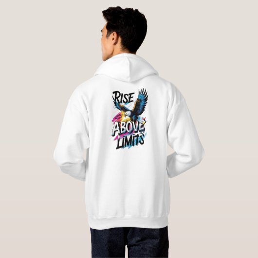 Veste À Capuche Rise Above Limits – Inspirational Typography Tee  (Dos entier)