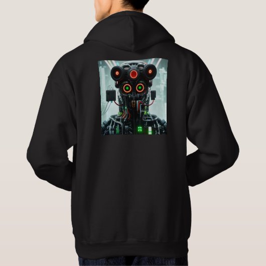 Veste À Capuche Robot 5 hommes à capuchon noir sweatshirt retour (Dos)