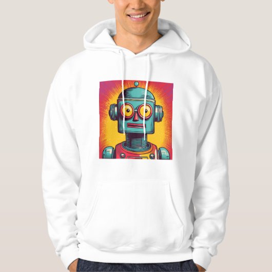 Veste À Capuche Robot Pop Art (Devant)