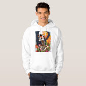 Veste À Capuche Rock & Roll Skull Crossbones T-Shirt Design – (Devant entier)