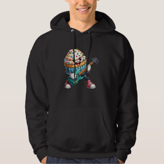 Veste À Capuche Rock Star Cupcake Cartoon Character Funny Guitar P