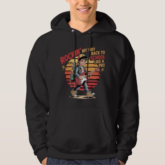 Veste À Capuche Rockin' Retour à l'école comme un pro (Devant)