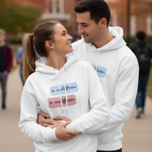 Veste À Capuche Romantic Sound Wave Heart Hoodie