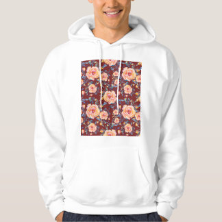 Veste À Capuche Roses, sans soudure, motif arrière - plan rouge