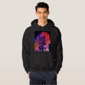 Veste À Capuche Roue Ferris bleue et rouge (Devant entier)