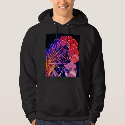 Veste À Capuche Roue Ferris bleue et rouge (Devant)