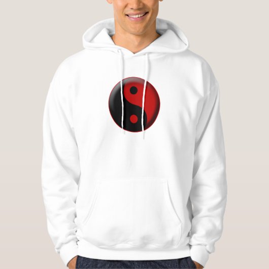 Veste À Capuche ROUGE NOIR 3D de YIN YANG (Devant)