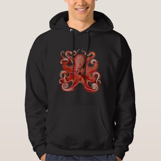 Veste À Capuche Rouge octopique de Haeckel (Devant)