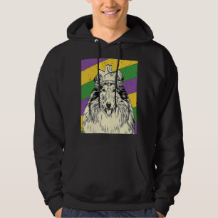 Veste À Capuche Rough Collie Jester Mardi Gras Chien Maman ou Papa