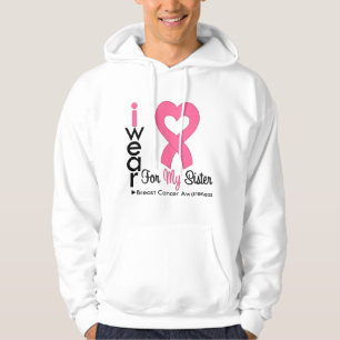 Veste À Capuche Ruban de coeur de cancer du sein pour ma soeur