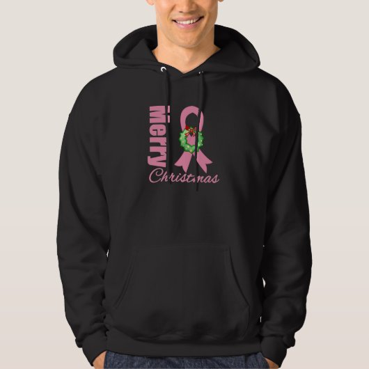 Veste À Capuche Ruban de Joyeux Noël de conscience de cancer du (Devant)