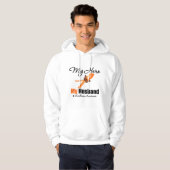 Veste À Capuche Ruban de leucémie mon HÉROS mon mari (Devant entier)