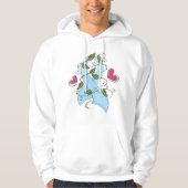 Veste À Capuche Ruban de sensibilisation bleu clair, soutien et es (Devant)