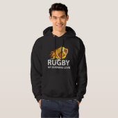 Veste À Capuche Rugby Mon amour brûlant (Devant entier)