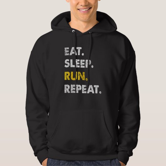 Veste À Capuche Runner Jogging Manger Sleep Run Répéter (Devant)