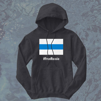 Veste À Capuche Russie libre - Anglais - Bleu blanc Drapeau