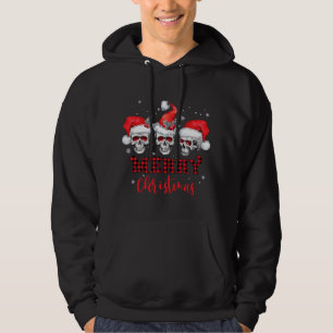 Veste À Capuche RWJO Crâne Santa Chapeau Joyeux Noël Famille P