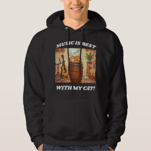 Veste À Capuche Rythmes et Moustaches, Musique et Miaulements,