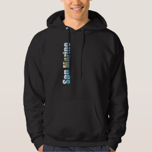 Veste À Capuche Saint-Marin avec des couleurs de drapeau sur le cô