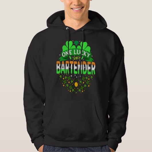 Veste À Capuche Saint Patrick's Day Bartending One Lucky Bartender (Devant)