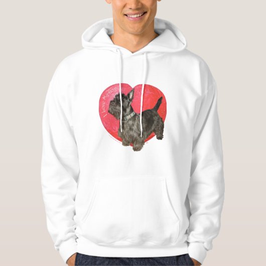 Veste À Capuche Saint-Valentin Terrier Écossais (Devant)